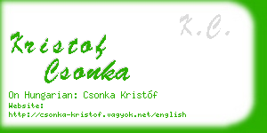 kristof csonka business card