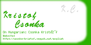 kristof csonka business card